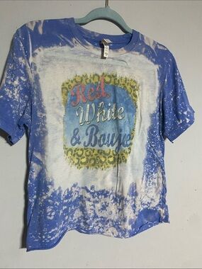 Bella Canvas Blue Tie-Dye "Red White & Boujee" Graphic Tee